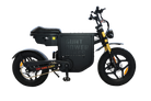 Black electric bike with visible branding on a white background