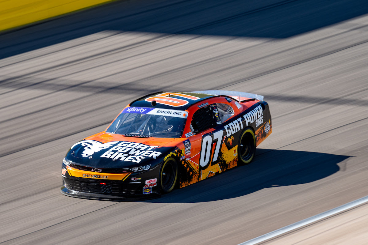 Nascar car on a racetrack